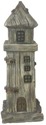 #ad 21.45quot; Rustic Aged Lighthouse Statue Ceramic Hand Painted Outdoor Garden Decor $47.00