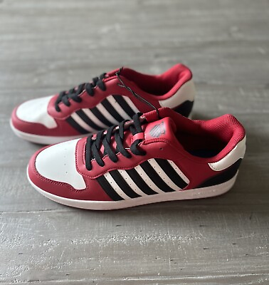 #ad K Swiss Court Style Sneakers Men’s Red Black White Size 12 New Without Box $54.79