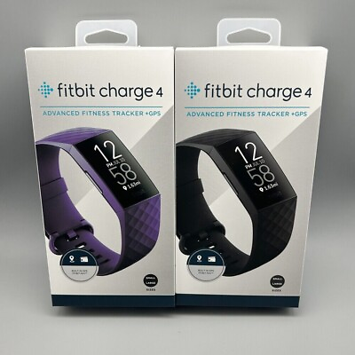 #ad NEW Fitbit Charge 4 Activity Tracker FB417BKBK GPS Heart Rate Black Purple Samp;L $81.88