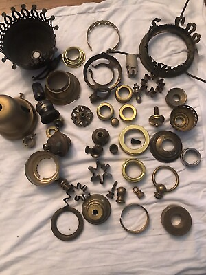 #ad Lot Of Parts For Oil Lamp $21.99