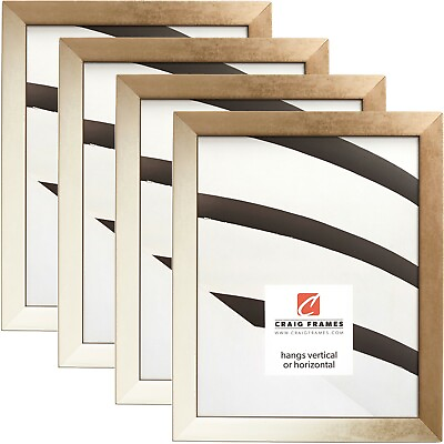 #ad Craig Frames Alloy Modern Gold 0.75 Gold Patina Solid Wood Picture Frame 4 Pack $133.99