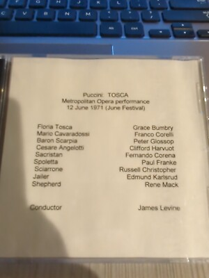 #ad Live Opera Recording CD 1408 Tosca 1971 Bumbry Corelli Glossop Harvuot Corena $11.99
