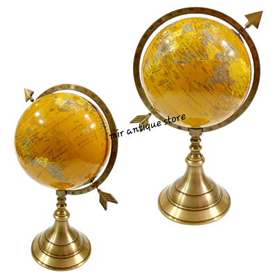 #ad Globe Table Top With Arrow Nautical Globe Antique Globe World Map Globe Decor $89.99