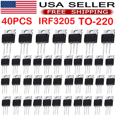 #ad 40PCS 55V Power Transistor N CHANNEL Enhancement MOSFET TO 220 Inverter IRF3205 $18.69