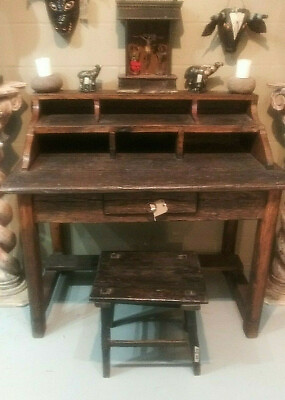 #ad 19th century. Hard Wood Antique Desk 45h 50w 29d $1200.00