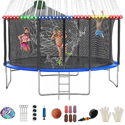 #ad 12FT Trampoline for Kids and Adult Large Outdoor Trampoline with Basketball Hoop $379.99