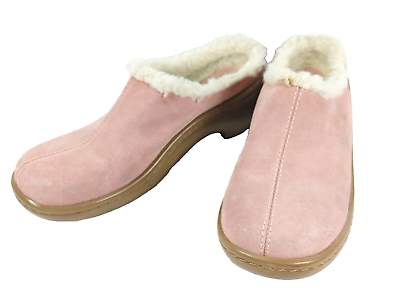#ad Pink Suede Mule Shearling Lined Clog $19.88