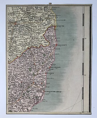 #ad Unframed Original antique map John Cary 1794 Yarmouth Dunwich 10x8inch 19366 GBP 18.47
