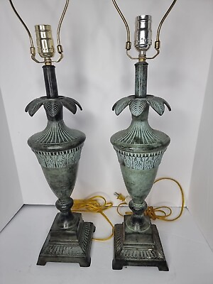 #ad Vintage iron lamps without top. $65.00
