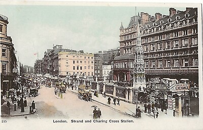 #ad GB 1903 London: STRAND AND CHARING CROSS STATION Early Original Postcard GBP 25.00