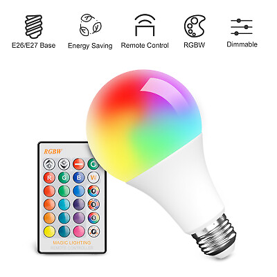 #ad 1 5 PCS 15W LED Light Bulbs RGB Plastic Clad Aluminum Wireless Remote Control $16.95