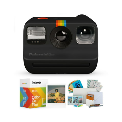 #ad Polaroid Go Instant Camera Black with Film Double Packs and PhotoBox Kit $119.99