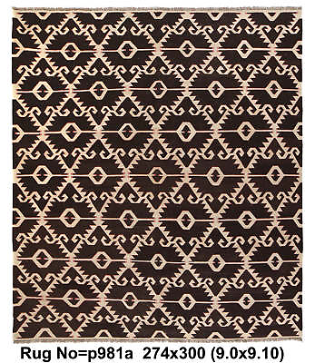 #ad 9#x27; x 10#x27; Modern Handmade Kilim Rug #P981 $660.00