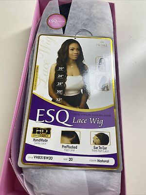 #ad ESQ HD 100% HUMAN HAIR LACE WIG EAR TO EAR BODY WAVE 20quot; #NATURAL $140.00