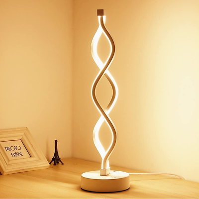 #ad Spiral LED Table Lamp Curved LED Desk Lamp Modern Minimalist Design 12W Warm $34.81