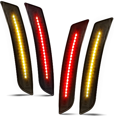 #ad Smoked LED Side Marker Lights Front Rear Bumper Sidemarker Reflectors Compatible $67.48