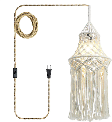 #ad Boho Lamp Plug in Pendant Light 15 FT Hanging Lights with Plug in Cord $36.99