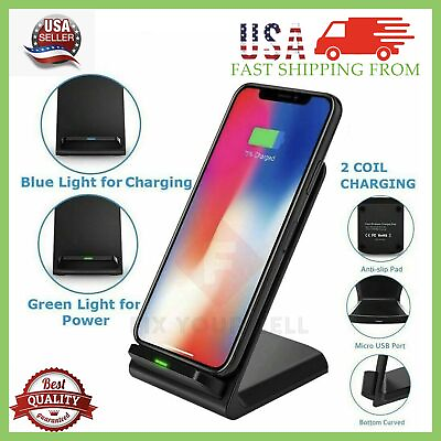 #ad Wireless Phone Charger Fast Charging Stand Dock for Samsung iPhone Universal 10 $7.87