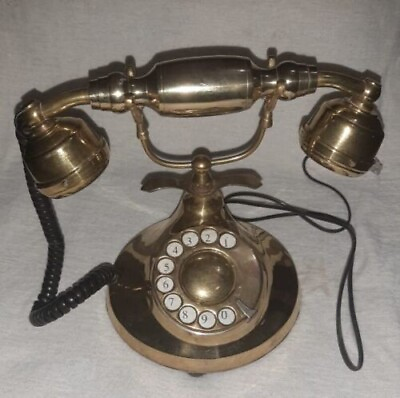 #ad Nautical Victorian Brass Wooden Working Rotary Dial Telephone For Decorative new $128.00