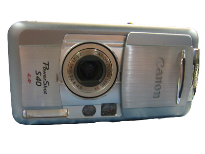#ad Canon PowerShot S40 AiAF Zoom 3X Digital Camera Silver Untested No Battery $25.00