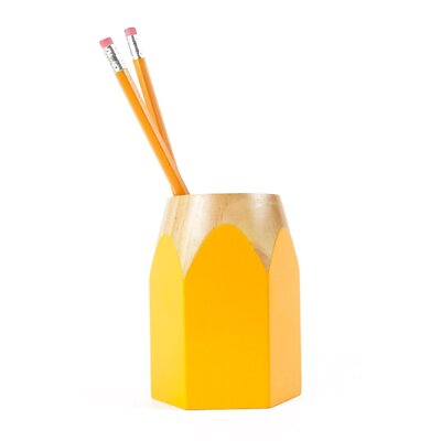 #ad Pencil Pencil Holder Wood Pen Cup Stand Cute Pencil Shaped Desk Accessory $44.05