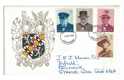 #ad COAT OF ARMS FIRST DAY COVER FDC 1974 GLOUCESTERSHIRE GBP 5.99
