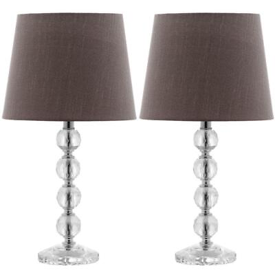 #ad SAFAVIEH Lamp Sets 16quot; Bedside Crystal Look Acrylic 40W Clear Brown Set Of 2 $84.72