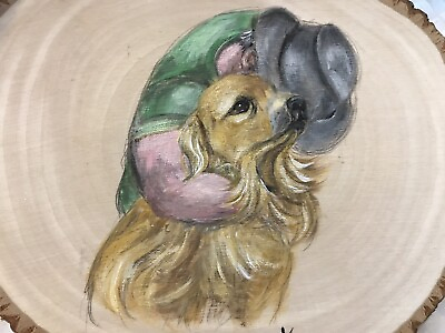 #ad golden retriever Getting A Hug .Hand Painted On Wood $395.00