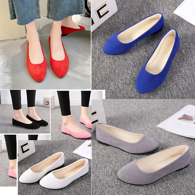 #ad Womens Ballet Dolly Pumps Light Ballerina Flat Casual Slip On Ladies Shoes Size $13.99