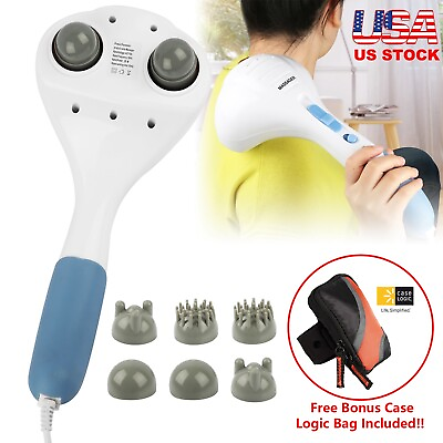 #ad Massager Full Body Handheld Electric Vibrating Double Head Neck Back Relax Body $33.20