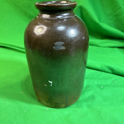 #ad Antique Brown Stoneware Canning Jar Crock Pennsylvania $37.00