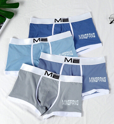 #ad Briefs Men#x27;s Quadrangular Cotton Breathable Trendy Low Waist Cute Boxer Shorts $9.99
