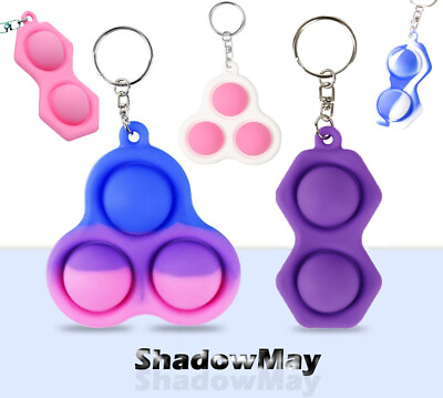 #ad Mini Sensory Fidget Toy Simple Dimple Keychain ADHD Game Stress Relief Kids Gift $6.95