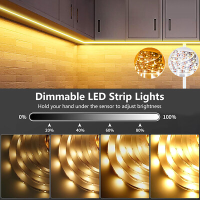 #ad Hand Sweep Sensor LED Strip Light Tape Kitchen Night Lamp Under Wardrobe Cabinet $9.15