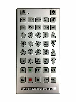 #ad Universal Mini Jumbo Remote Control for TVs VCRs DVD Players SATELLITE $12.99