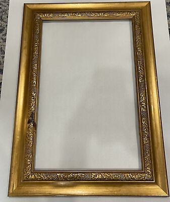 #ad Wood GOLD ORNATE picture frame 13 7 8x22” Inch “FRAME ONLY NO HARDWARE” Custom $49.95