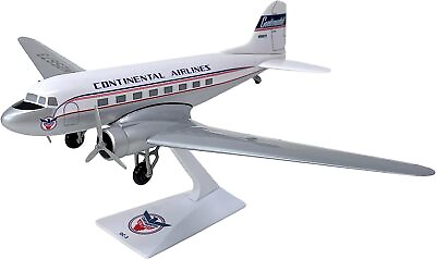 #ad Flight Miniatures Continental Airlines DC 3 Desk Display 1 100 Model Airplane $77.49