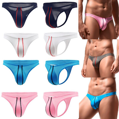 #ad Sexy Low Waist Mens Thong G String Briefs Bulge Pouch Men#x27;s Panties Underwear# C $2.92