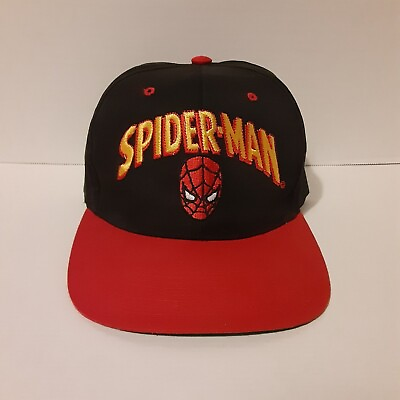#ad Spider Man Embroidered Baseball Cap Hat Snapback Collectible Vintage Rare Black $300.00