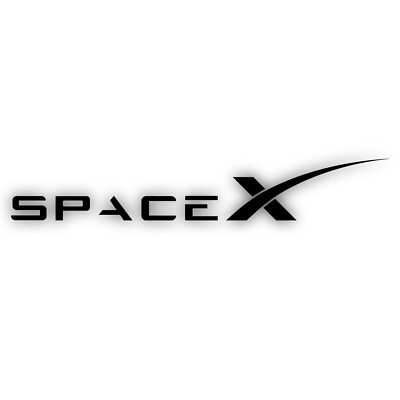 #ad Space X Black Logo Lettering Shaped Vinyl Decal Sticker $6.99