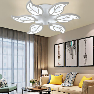 #ad Modern 6 Leaves Chandelier Dimmable LED Acrylic Ceiling Light For Living Room $35.15