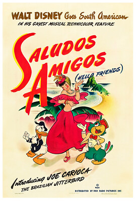 #ad Saludos Amigos Donald Duck 1942 Walt Disney Cartoon Movie Poster $14.99