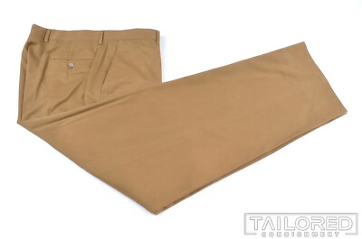 #ad LUCIANO BARBERA Caramel Beige Cotton Cashmere Luxury Pants Trousers 36 $75.00