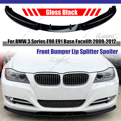 #ad For BMW E90 LCI Standard Bumper 2009 12 Front Lip Splitter Glossy Black Spoiler $61.99