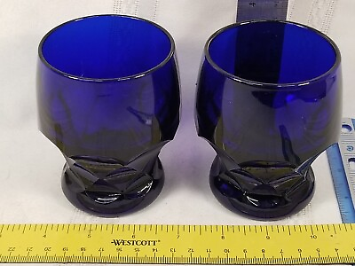 #ad Cobalt Vintage Georgian Style Tumbler Glasses. 4quot; SET OF 2 $16.29