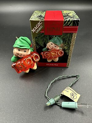 #ad Hallmark #x27;1990 ELF of the YEAR#x27; Keepsake Ornament Christmas New NOS Vintage $19.99