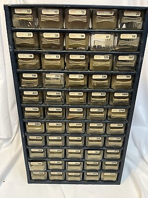 #ad 55 Drawer Plastic Parts Storage Cabinet With Electronics Parts Resistors $39.99