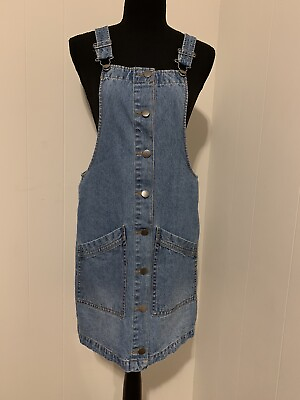 #ad Coco Jaimeson Denim Jumper Dress Size Small S Overalls with Pockets $17.95