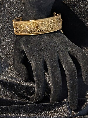 #ad Vintage Gold FILLED Bracelet Bangle Ornate Filigree Pattern $22.75