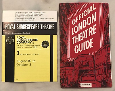 #ad Vintage 1960#x27;s London Theatre Guide amp; Royal Shakespeare Guide England $9.98